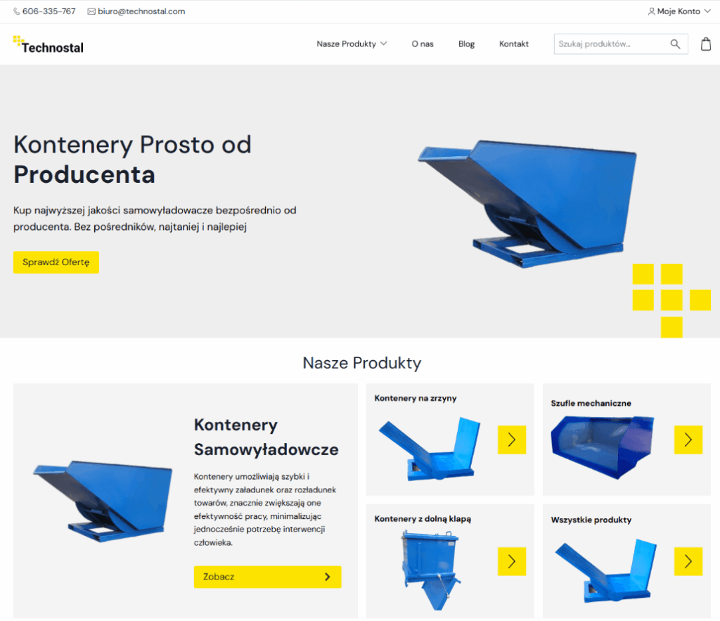 technostal nowa strona po modernizacji strony wordpress